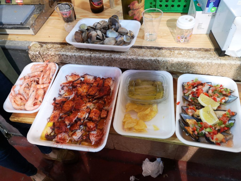 Mariscos en Mercado de Madrid